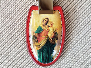 stampa uv più protettivo su portachiavi in similpelle rosso